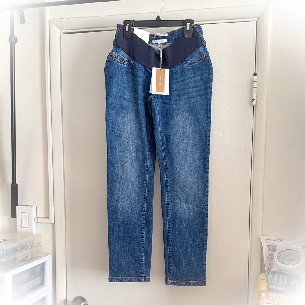 NWT Seraphine Slim Leg under Bump Dark Blue Jeans Size 2